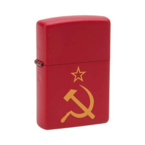 Зажигалка ZIPPO Серп и Молот c покрытием Red Matte,красн.матов.