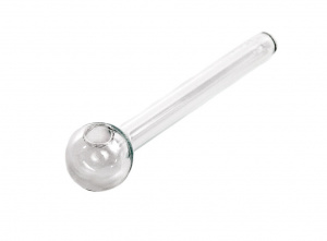 Трубка курительная ATRIBUT стекло прозрачн. "Шар" в инд.коробке 15см