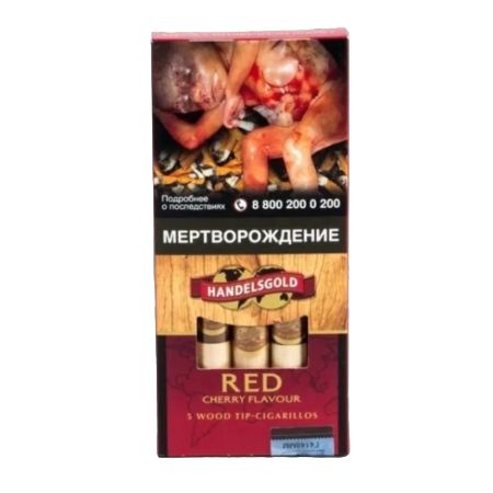 Сигариллы с мундштуком Handelsgold WOOD TIP 5 (шт) - Red/Вишня