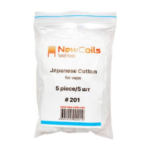 NewCoils #201 Japanese Cotton for vape 5 piece / 5 шт