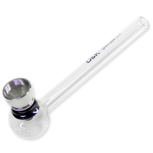 Трубка курительная D&K (стекло) "Капитан А" металл.чаша 10см