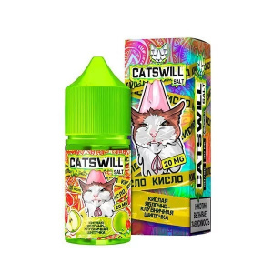 Жидкость CATSWILL Sour Salt - Кислая яблочно-клубничная шипучка МТ, 30 мл